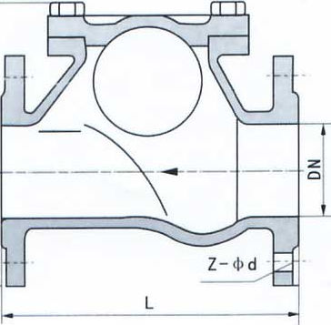 球型止回閥簡圖